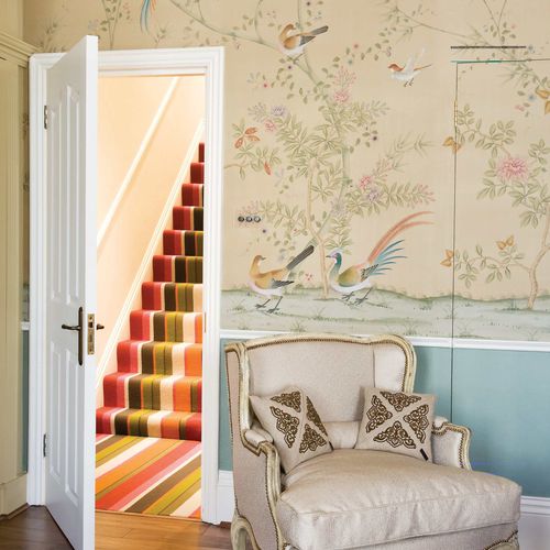 Klassische Tapete - OLD GOLD - Fromental - Seide / chinesisches Motiv / handgefertigt
