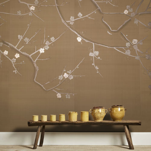Moderne Tapete - ANSU - Fromental - Seide / chinesisches Motiv / handgefertigt