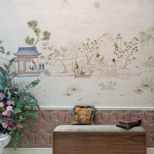 Moderne Tapete - SINGERIE - Fromental - Szenen / handgefertigt / handgemalt
