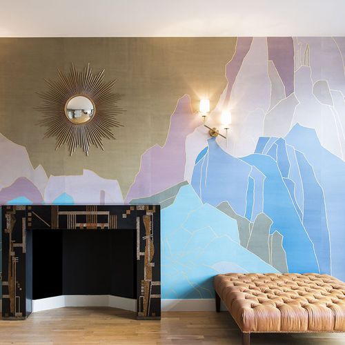 Moderne Tapete - ROCKWELL - Fromental - abstraktes Motiv / bedruckt / handgefertigt