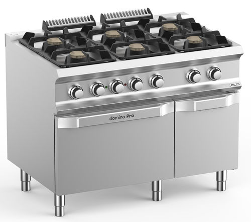 Gasherd - FB711AFEXL - mbm - Profi / mit 6 Kochfeldern / mit 1 Ofen