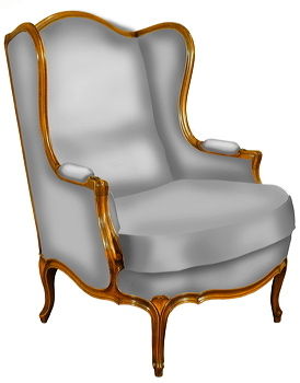 Sessel / Louis XV - DELAROUX  - Polyurethan / Ohren / Bergère-Stil