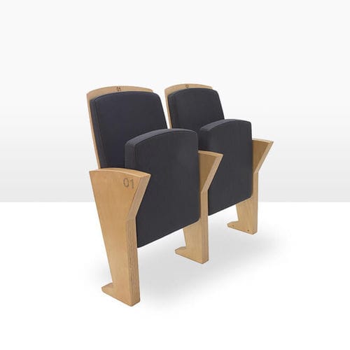 Moderner Auditoriumsessel - YORICK - ASCÉNDER - Textil / Holz / klappbar