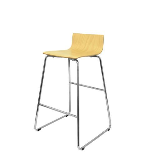 Moderner Hocker - BALLESTERO - Piqueras y Crespo - Holz / Buche / Gestell aus Metall