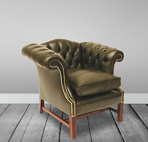 Chesterfield-Sessel - Liberty - Kingsgate Furniture ltd - Leder / Massivholz / mit abnehmbarem Kissen
