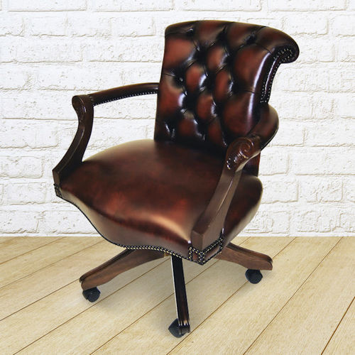 Klassischer Bürosessel - Admiral  - Kingsgate Furniture ltd - Leder / Massivholz / handgefertigt