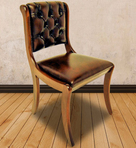 Chesterfield-Esszimmerstuhl - Berkeley  - Kingsgate Furniture ltd - für den Innenraum / Leder / Gestell aus Massivholz