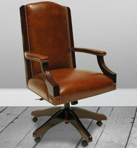 Klassischer Bürosessel - Conference  - Kingsgate Furniture ltd - Leder / Massivholz / mit hoher Rückenlehne