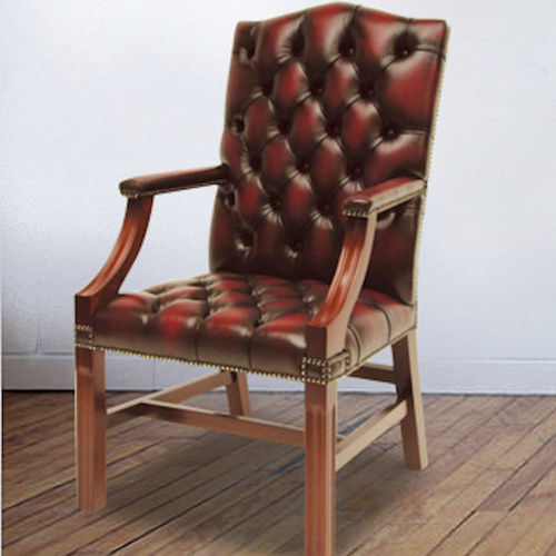 Chesterfield-Bürosessel - Gainsborough Carver - Kingsgate Furniture ltd - Leder / Massivholz / mit hoher Rückenlehne
