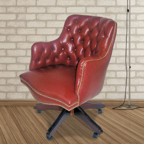 Klassischer Bürosessel - William  - Kingsgate Furniture ltd - Leder / Massivholz / handgefertigt