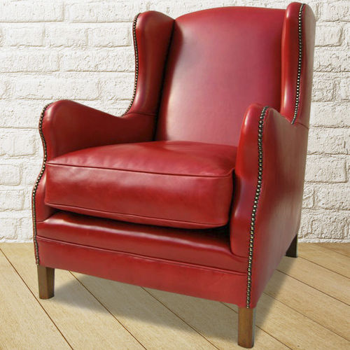 Klassischer Clubsessel - Elton Winged - Kingsgate Furniture ltd - Leder / Massivholz / mit abnehmbarem Kissen