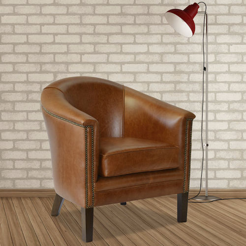 Klassischer Sessel - Manchester  - Kingsgate Furniture ltd - Leder / Massivholz / mit abnehmbarem Kissen