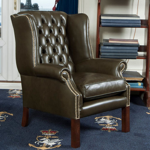 Klassischer Sessel - York - Kingsgate Furniture ltd - Stoff / Leder / Massivholz