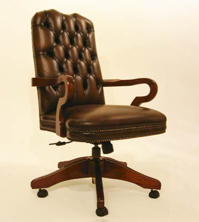 Klassischer Bürosessel - Diana Carver - Kingsgate Furniture ltd - Leder / Massivholz / höhenverstellbar