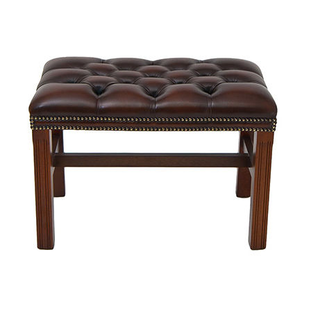 Klassischer Hocker - Seater  - Kingsgate Furniture ltd - Leder / Gestell aus Massivholz / Polster