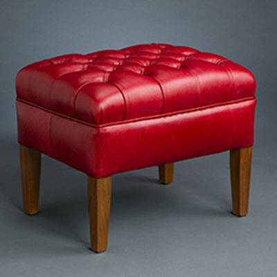 Klassischer Hocker - Vienna  - Kingsgate Furniture ltd - Leder / Gestell aus Massivholz / Polster