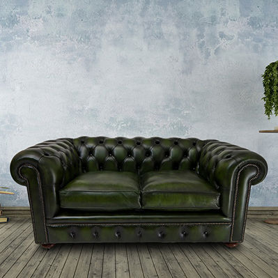 Chesterfield-Sofa - Mulberry  - Kingsgate Furniture ltd - Leder / mit Armlehnen / mit abnehmbarem Kissen