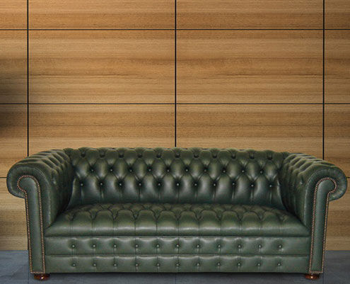 Chesterfield-Sofa - CAMBRIDGE  - Kingsgate Furniture ltd - Leder / mit Armlehnen / handgefertigt