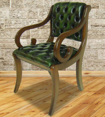 Klassischer Besucherstuhl - Berkeley Carver - Kingsgate Furniture ltd - für den Innenraum / Leder / Gestell aus Holz