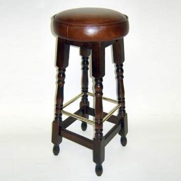 Klassischer Barhocker - 1006 - Kingsgate Furniture ltd - Leder / Gestell aus Holz / mit 4 Beinen