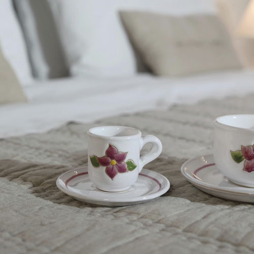 Keramik-Kaffeetasse - PRIMAVERA ROSA - Cerasarda - für Privatgebrauch