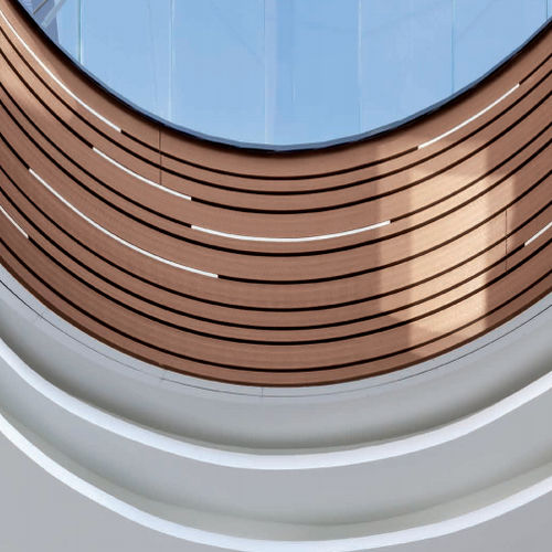 Aluminium-Sonnenschutzlamelle - SOLEO 6008 - GEOLAM - für Fassaden / vertikal / Holzoptik