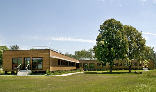 Fertigbau-Gebäude - EDF 1 130 m²  - Cougnaud - Holz / für Büro / umweltfreundlich