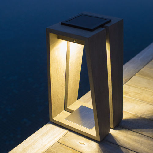 Tragbare Lampe - SKAAL - LES JARDINS - Teakholz / modern / schnurlos