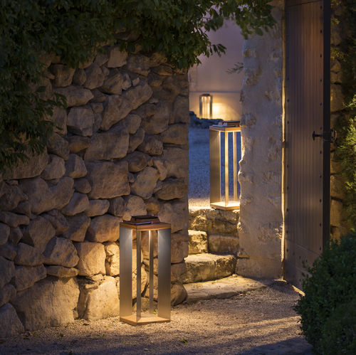 Teakholz-Laterne - TECKINOX - LES JARDINS - Edelstahl