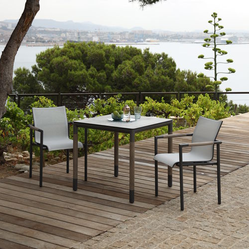 Moderner Tisch - BASTINGAGE - LES JARDINS - HPL / Gestell aus Aluminium / Gestell aus Teakholz