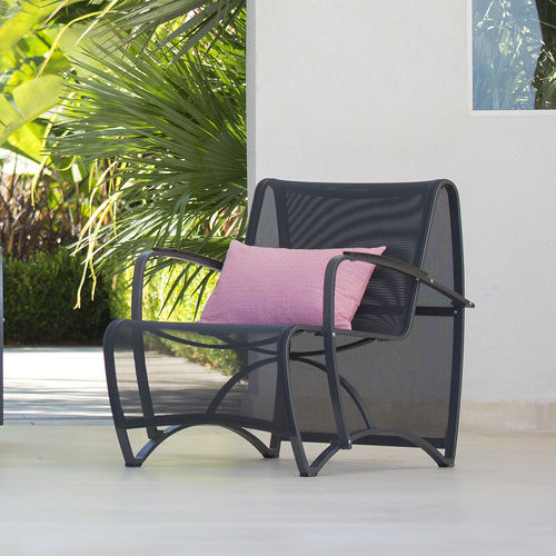 Moderner Sessel - JET STREAM - LES JARDINS - Batyline® / Aluminium / mit Fußstütze