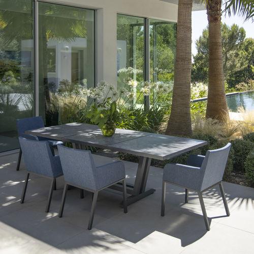 Moderner Sessel - AMAKA - LES JARDINS - Segeltuch / Aluminium / grau