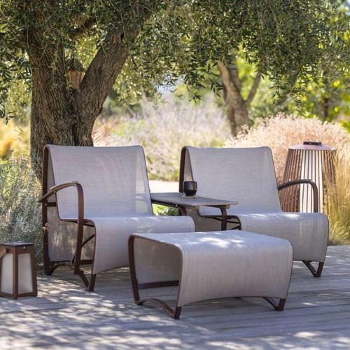 Moderner Kaminsessel - JET STREAM - LES JARDINS - Batyline® / Aluminium / modular