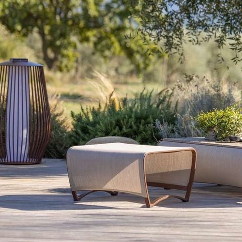 Moderner Fußschemel - JET STREAM - LES JARDINS - Batyline® / Aluminium / für Außenbereich