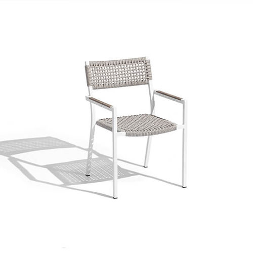 Moderner Esszimmerstuhl - RANCHO - LES JARDINS - für Außenbereich / Aluminium / Kordel