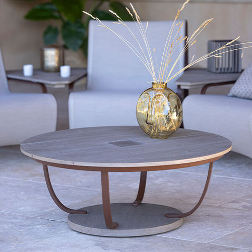 Moderner Couchtisch - JET STREAM - LES JARDINS - Milchglas / HPL / Wachsbeton
