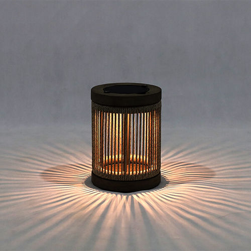 Tischlampe - ROP&STRIP - LES JARDINS - Aluminium / Teakholz / Kordel