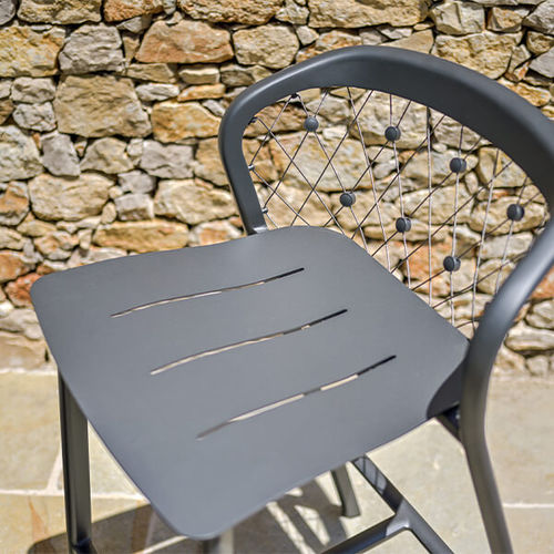 Moderner Barhocker - TAB5510  - LES JARDINS - Aluminium / Gestell aus Aluminium / mit 4 Beinen