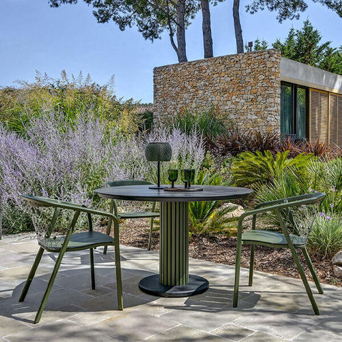 Moderner Bistrotisch - PTC5501/P1 - LES JARDINS - Aluminium / Granit / Keramik
