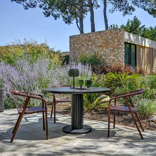 Moderner Bistrotisch - PTC5500/P1 - LES JARDINS - Aluminium / Granit / Keramik