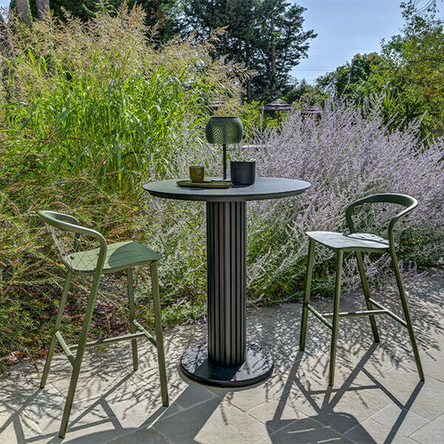 Moderner Barhocker - TAB5513 - LES JARDINS - Aluminium / Gestell aus Aluminium / mit 4 Beinen