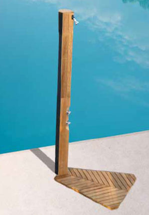 Solar-Außendusche - ODALO - LES JARDINS - aus Teakholz