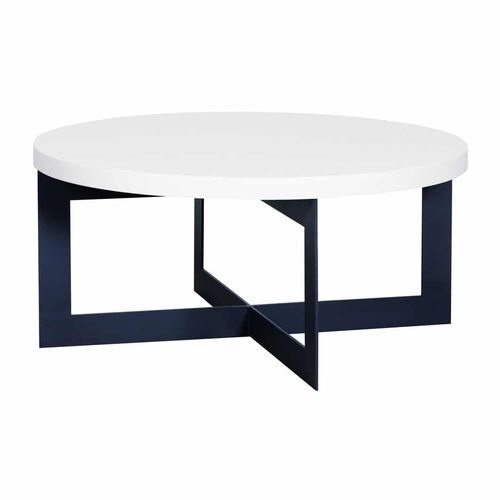Moderner Couchtisch - Cross - PH Collection - Holz / Gestell aus Stahl / rund