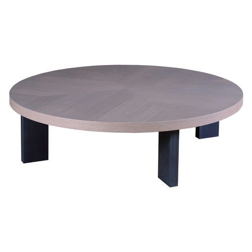 Moderner Couchtisch - LUNA - PH Collection - Holz / Gestell aus Stahl / rund