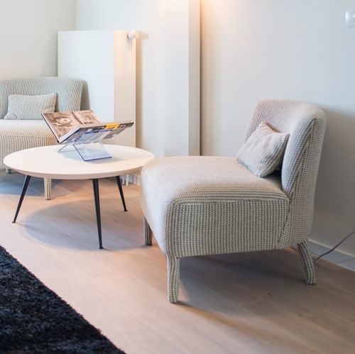 Moderner Kaminsessel - Elena - PH Collection - Stoff / Leder / Massivholz