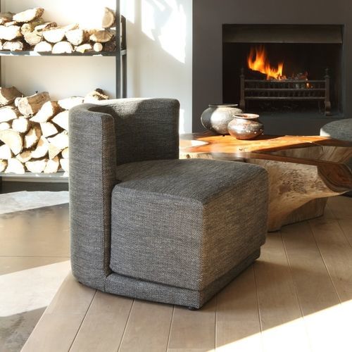 Moderner Kaminsessel - Lupo - PH Collection - Stoff / Massivholz / mit abnehmbarem Bezug