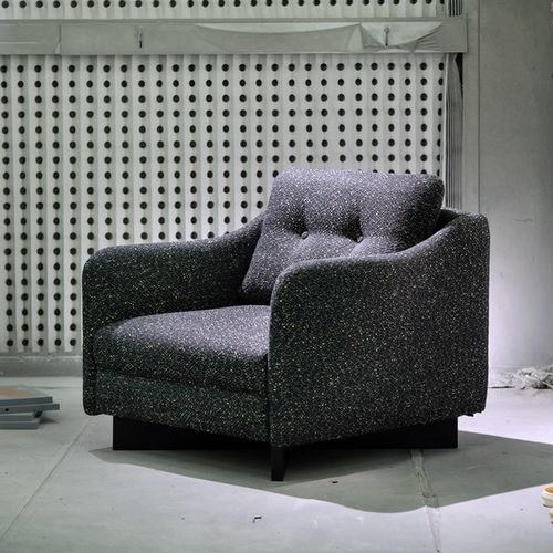 Moderner Kaminsessel - Gary - PH Collection - Stoff / Massivholz / grau