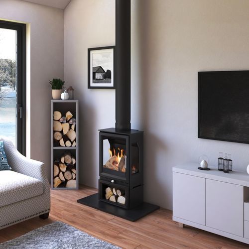 Gaskaminofen - PARAGON EDGE 3S - Charlton and Jenrick Ltd  - 4 kW / bodenstehend / mit 3 Sichtseiten