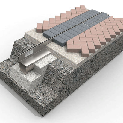 Abflussrinne / seitliche Schlitz - FILCOTEN PAVE - Elkington Gatic  - galvanisiertem Stahlgitter / für öffentliche Bereiche