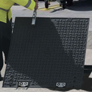 Gusseisen-Schachtdeckel - ASSISTLIFT - Elkington Gatic  - quadratisch